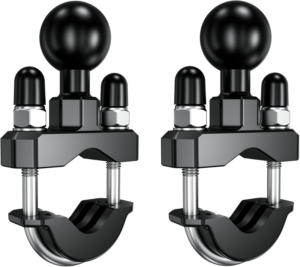 2 Pack, Handlebar U-Bolt Mount Base with 1'' TPU Ball for Rails 0.5'' to 1.25''