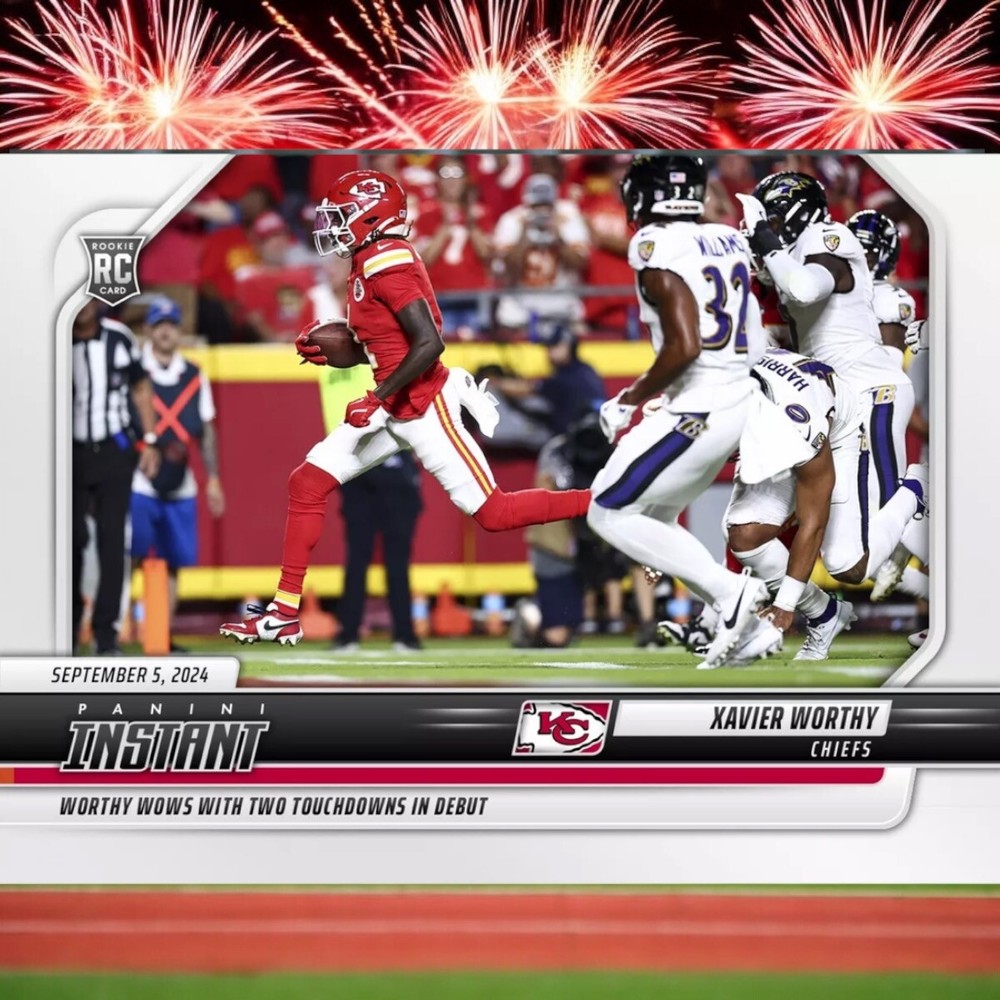 Xavier Worthy #23 RC Rookie Card 2024 Panini Instant Kansas City Chiefs