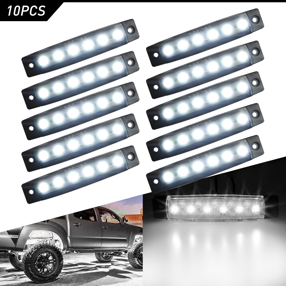Cold White LED Side Marker Lights Underbody Rock Lamp Truck Trailer Super Bright