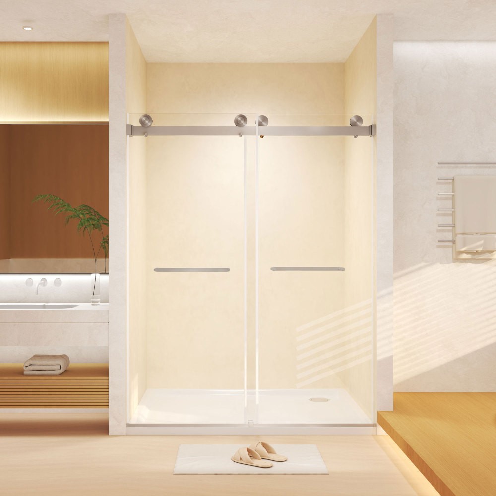 Frameless Double Sliding Shower Door 60 