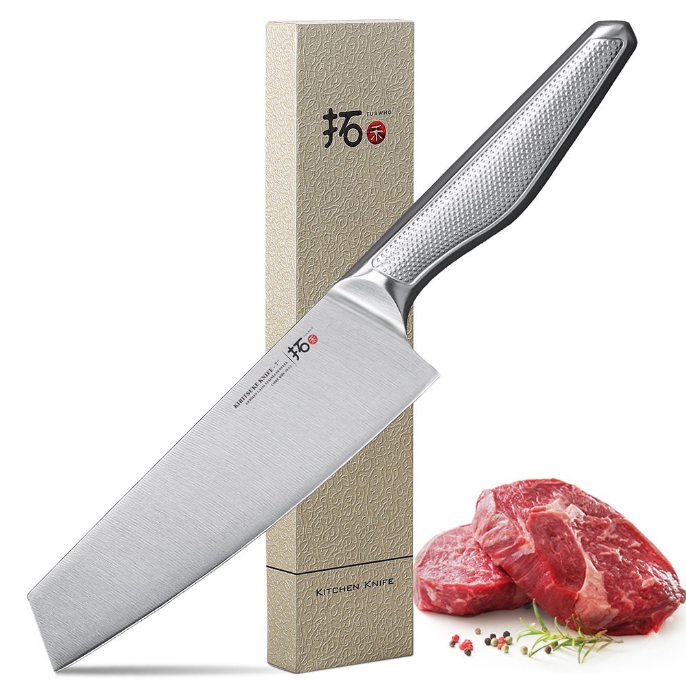 TURWHO 7-Inch Kiritsuke Kitchen Chef Knife German Stainless Steel Blade