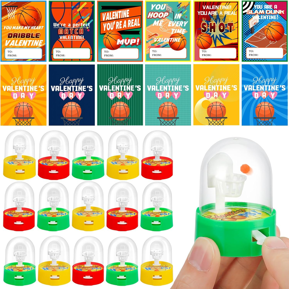 30 Valentine's Day Cards for Kids with Mini Basketball Game – Fun School Exchange