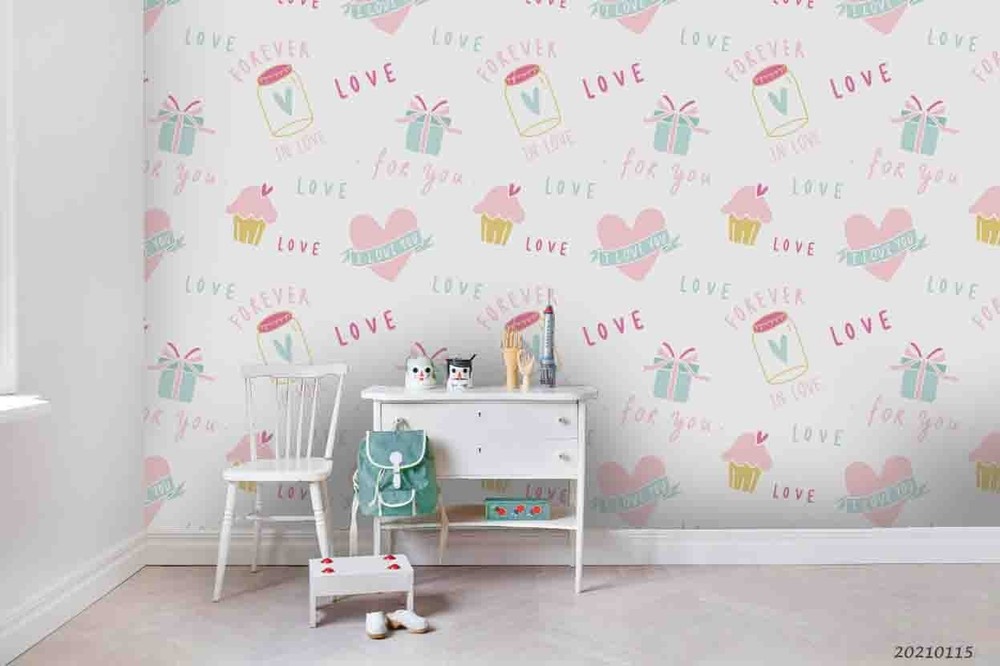 3D Valentine's Day Pattern Wall Murals Wallpaper Murals Wall Sticker 2