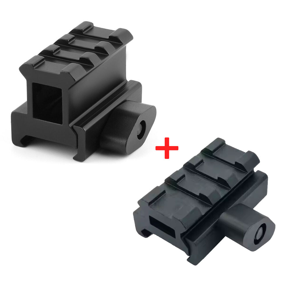 2pcs 3-Slot Low & High Profile Riser Mount for Red Dot Picatinny Rail