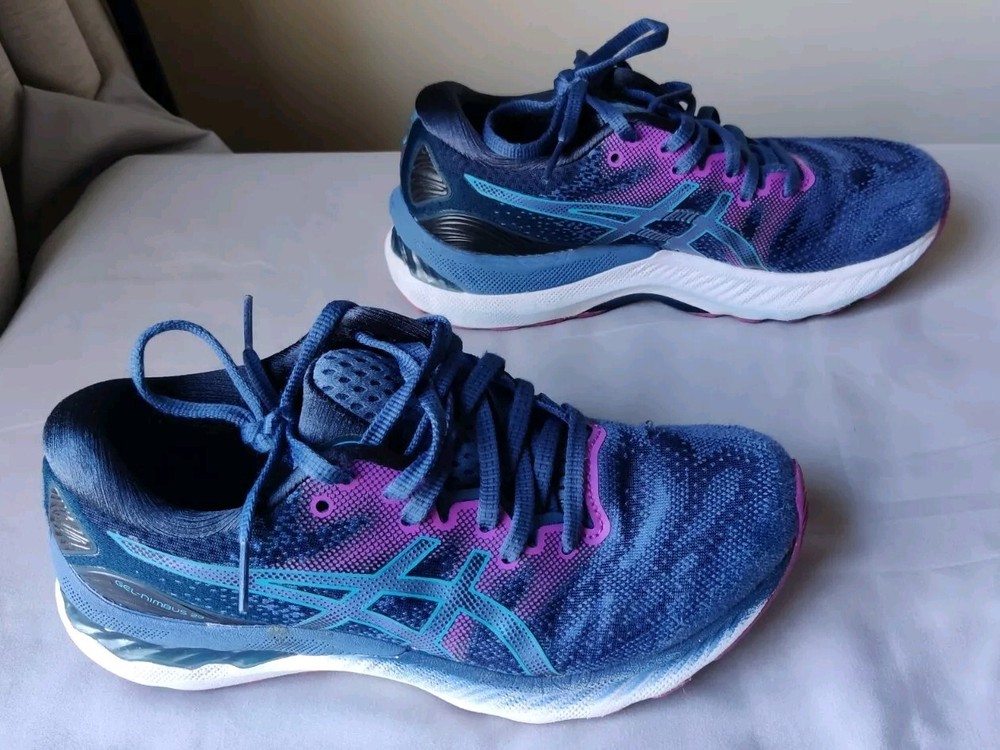 ASICS Gel Nimbus 23 Digital Aqua Plum Running Shoe Size 6.5