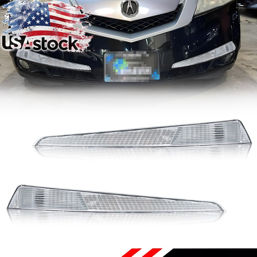 2009-2011 Acura TL Clear Lens Front Bumper Parking Turn Signal Lights Pair