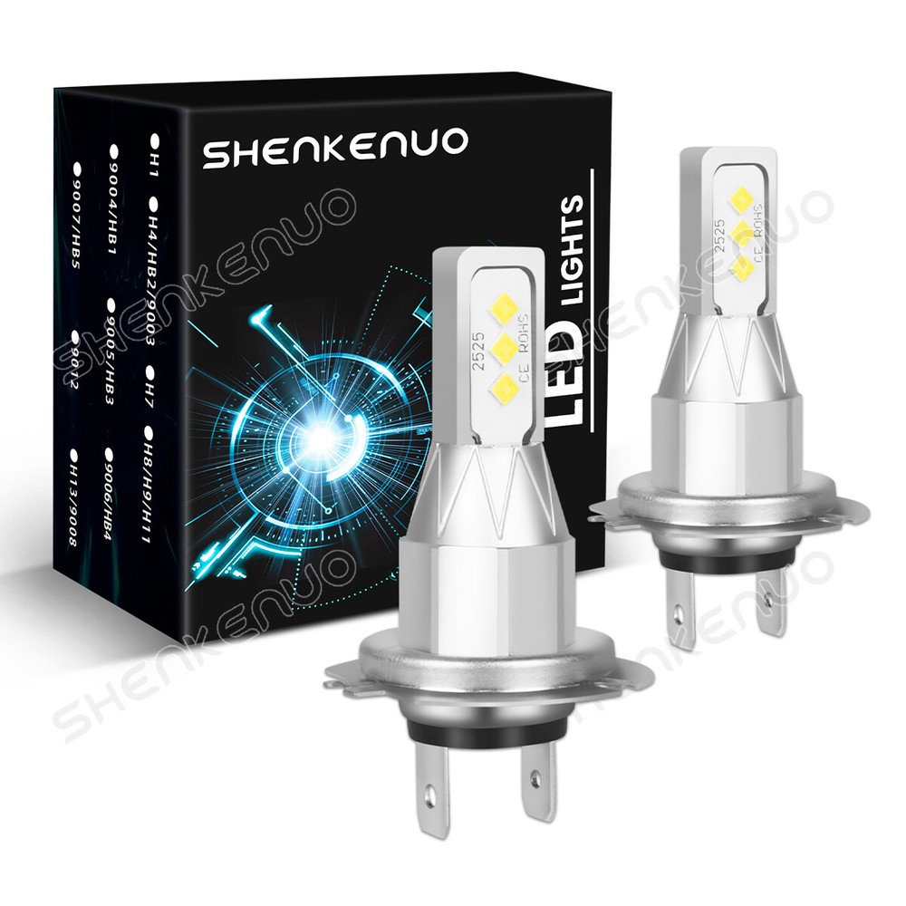 2x H7 LED Headlight Bulb Conversion Kit 6000K High Low Beam Super Bright