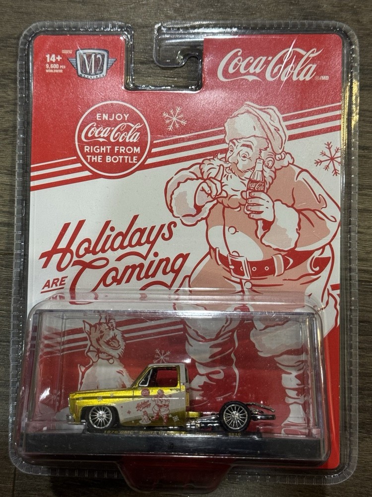 2025 M2 Machines Coca Cola Christmas Holidays 1976 GMC Sierra Grande 15-Custom !