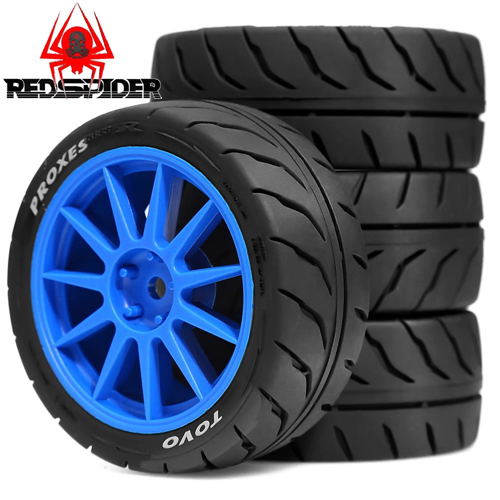 68MM 1/10 On Road Tyres with 12mm Hex Wheels for Tamiya TT01 TT02 XV01 TA06 PTG2 Rims