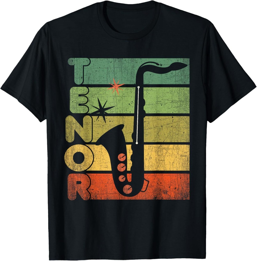 Retro 70s Tenor Saxophone Cool Vintage Sax Musician gifts T-Shirt Hoodie