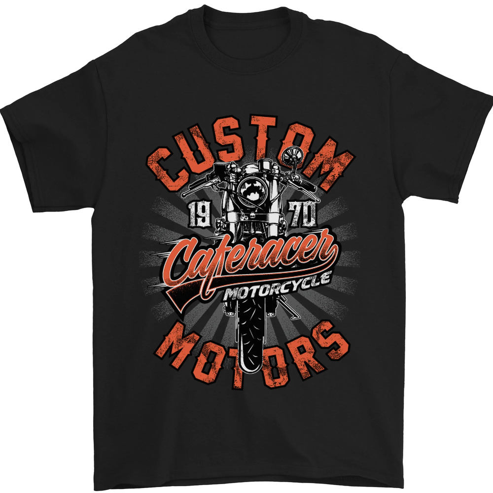 Biker Custom Cafe Racer Motors Motorbike Mens T-Shirt 100% Cotton