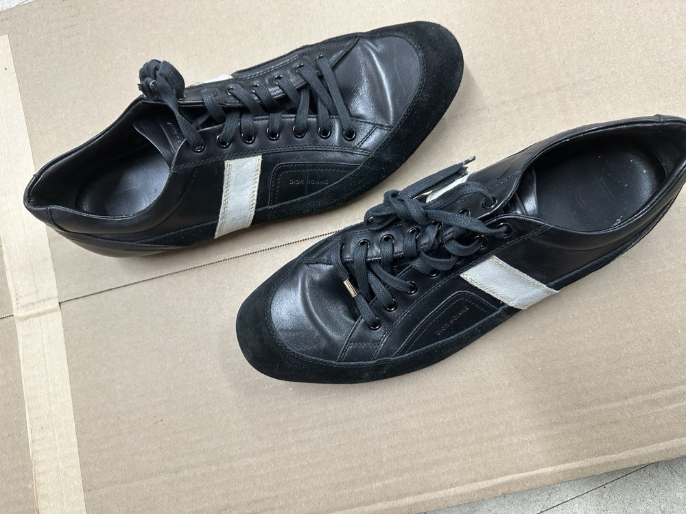 Christian Dior Homme Vintage Sneakers Black Silver Mens Size 10.5 US 44 EU