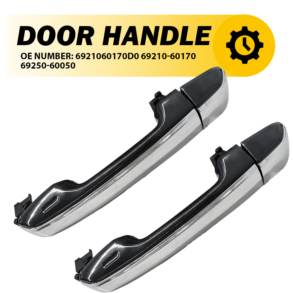 Rear Left and Right Outside Door Handle Black+Chrome For 2010-2021 Lexus GX460 M