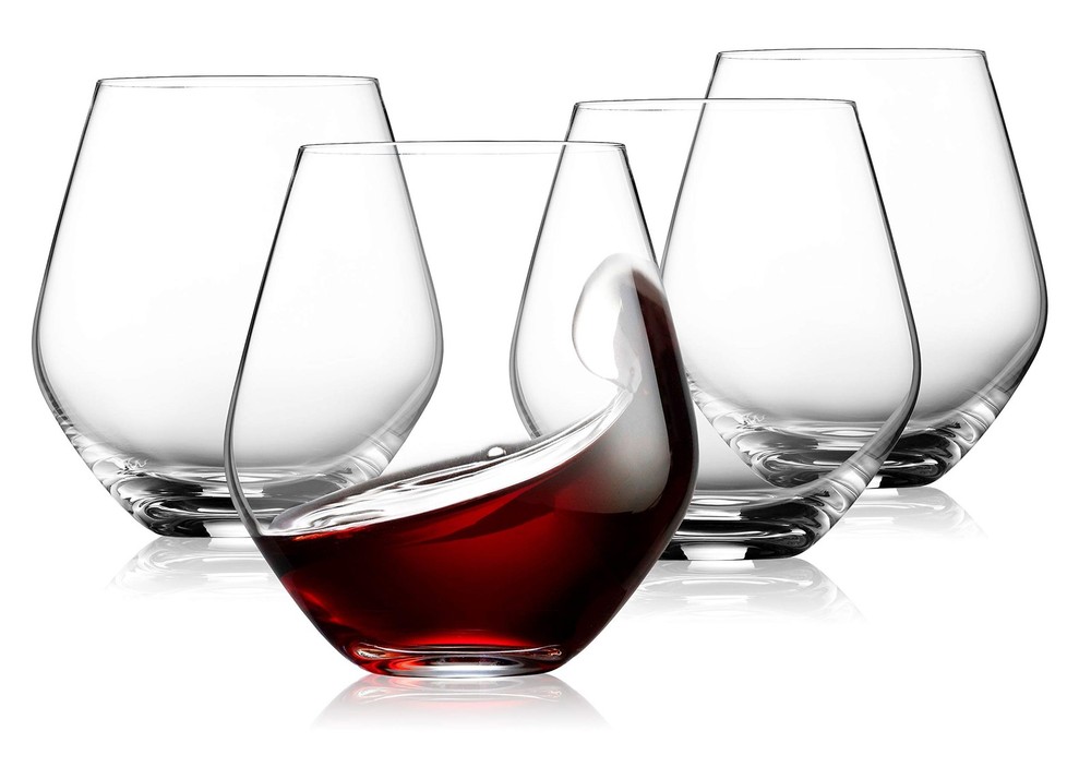 Godinger Stemless Red Wine Glasses Set for Elegant Drinking