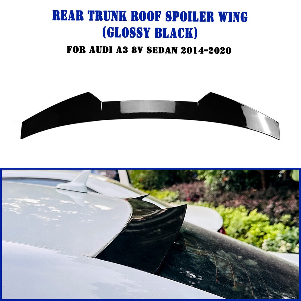 Audi A3 8V 2014-2020 Sedan Gloss Black Rear Trunk Spoiler Lip Wing