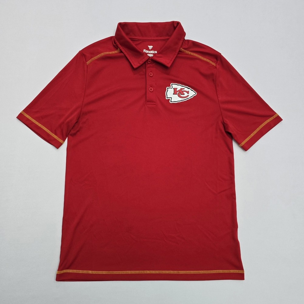 Kansas City Chiefs Short Sleeve Polo Shirt Mens Size Medium Red