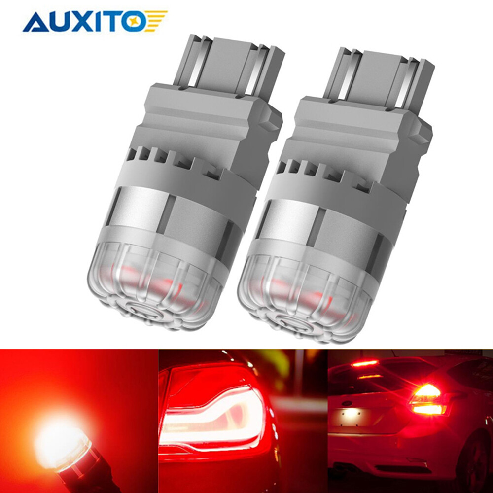 2PCS 7443 7440 LED Red Brake Stop Tail Parking Light Warning Bulbs Super Bright