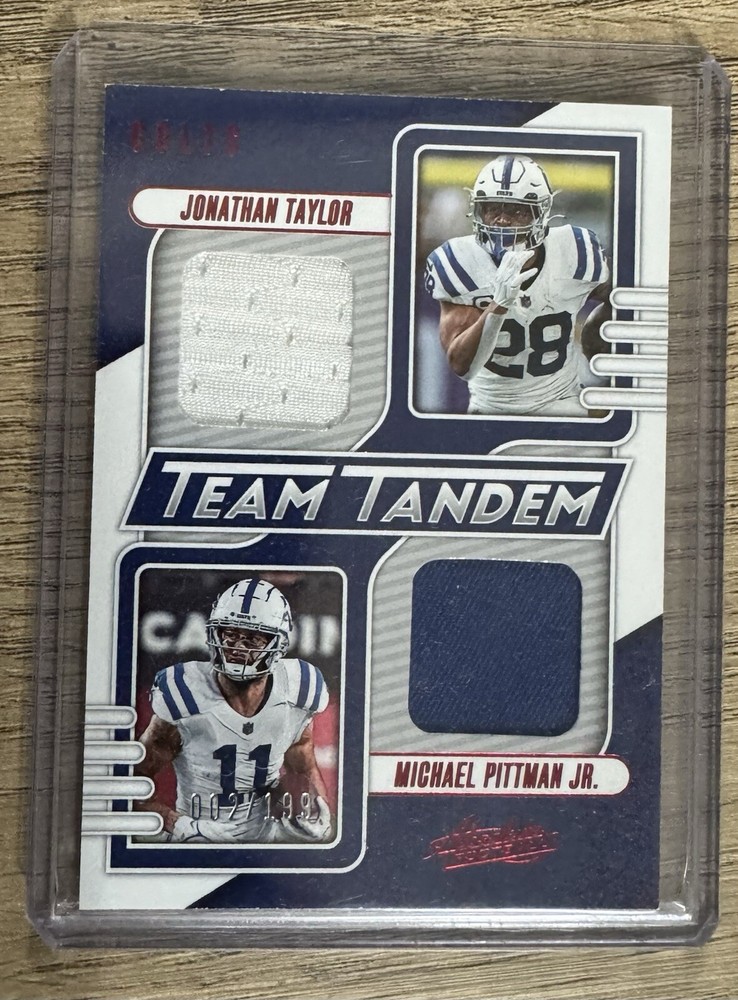 Panini team tandem Johnathan Taylor and Micheal Pittman Jr. dual patch 2/199