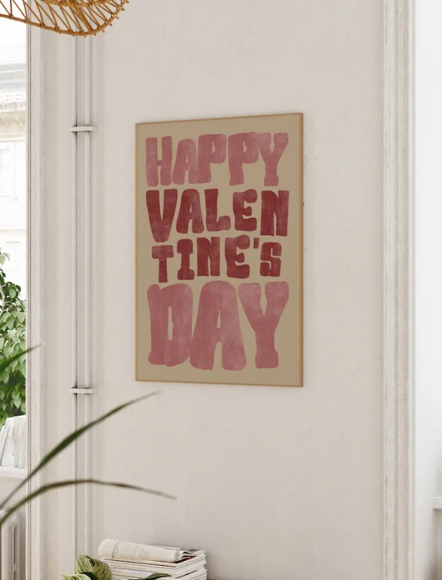 Retro Valentine's Day Wall Art Romantic Vintage Poster Decor  