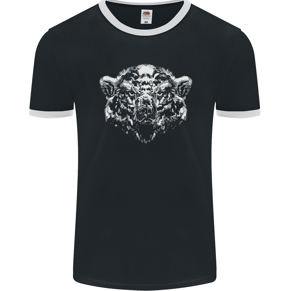 Grizzly Polar Bear Men's Ringer T-Shirt by Fruit of the Loom