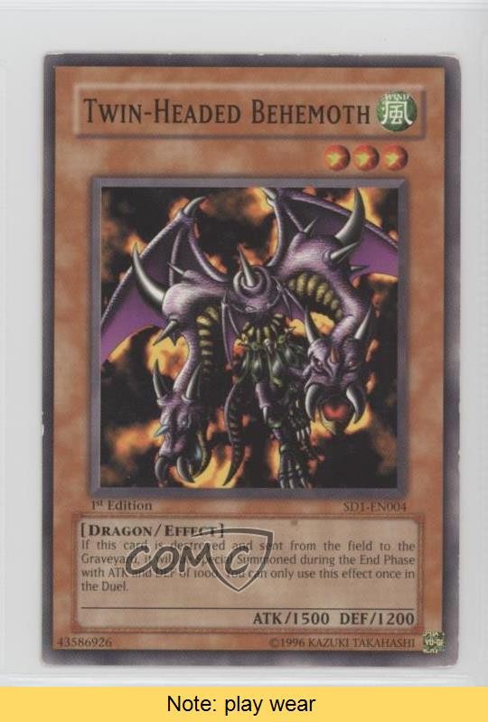1st Ed Twin-Headed Behemoth YuGiOh SD1-EN004 Dragon's Roar Structure Deck