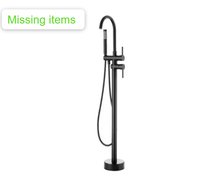 VEVOR Floor Mount Bathtub Faucet Freestanding Tub Filler 360 Swivel Shower Mixer