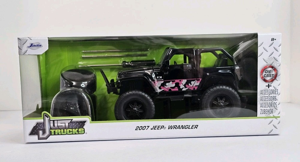 Jeep Wrangler 2007 Black Extra Wheels Just Trucks Jada 1/24 Diecast Model
