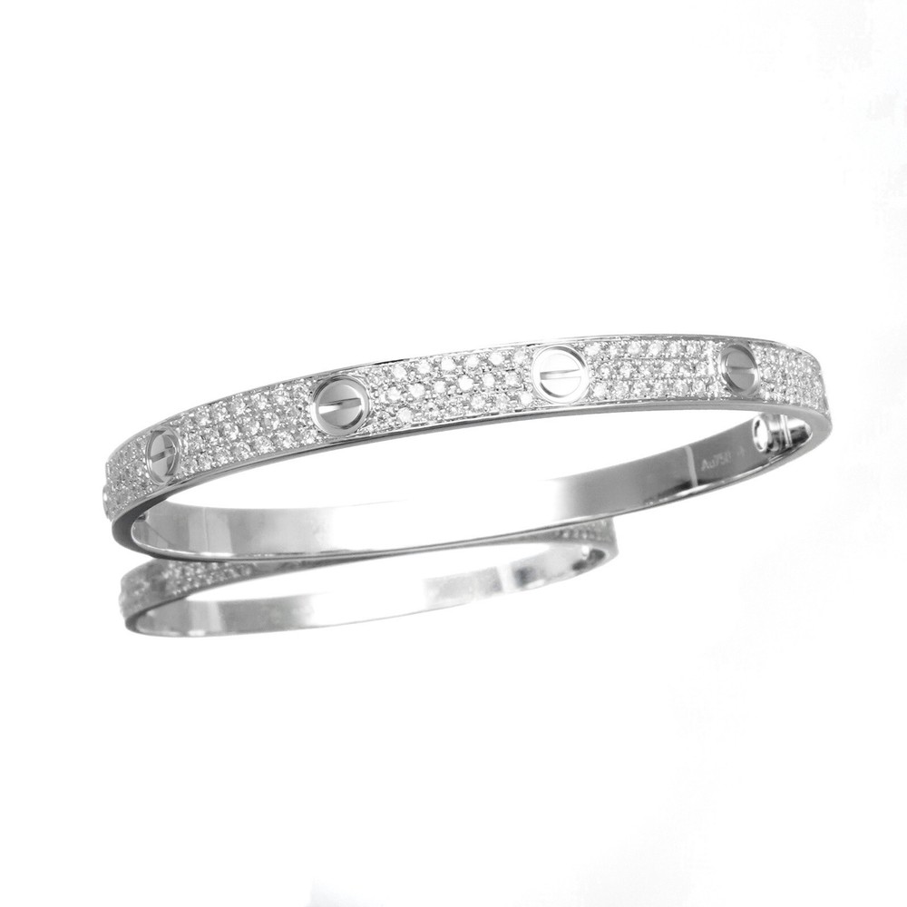 Cartier Love bracelet size 20 white gold diamond men's luxury bracelet