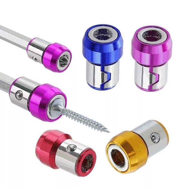 Magnetic Pivoting Screwdriver Head with Bit Holder and Magnetizer  