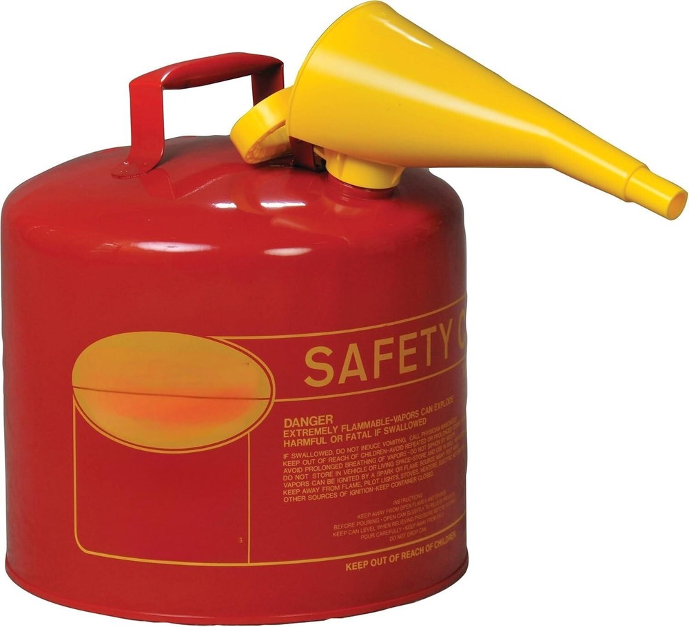 5 Gallon Type I Red Safety Gas Can for Gasoline with Flame Arrester, Self-Closin