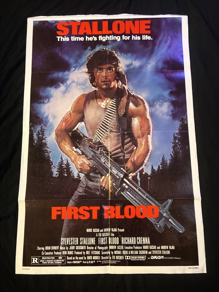 Original First Blood Rambo Movie Poster 1982 Sylvester Stallone