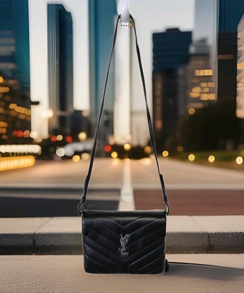 Saint Laurent YSL Mini Toy Loulou Black Quilted Leather Bag with Detached Tags