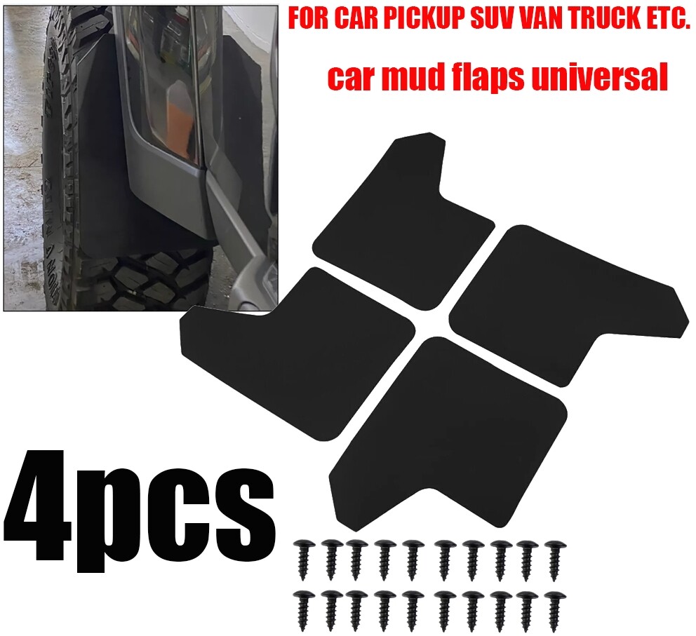 4X Mudflaps Mud Flaps Universal Black Mudguard For Pickup Truck Car With Screws