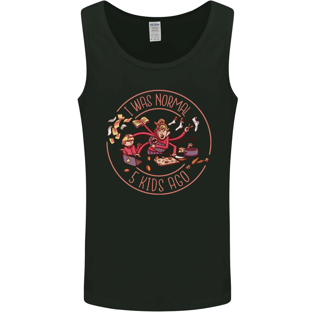 Mothers Day I Was Normal Five Kids Ago Mens Vest Tank Top-image