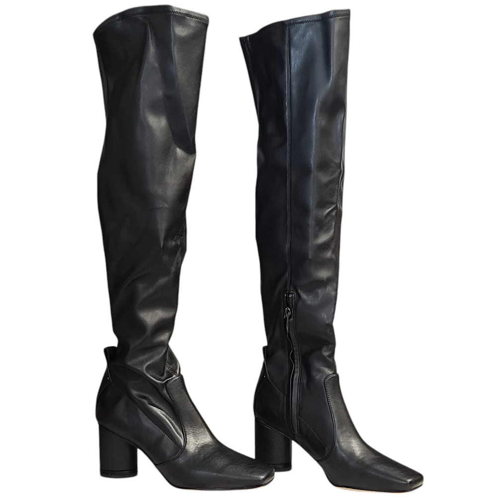 Franco Sarto Pisaboot Over-the-Knee Boots Black 7.5M Imperfect Box