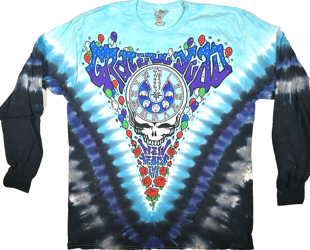Grateful Dead NYE Tie Dye Graphic T-Shirt Large New-image