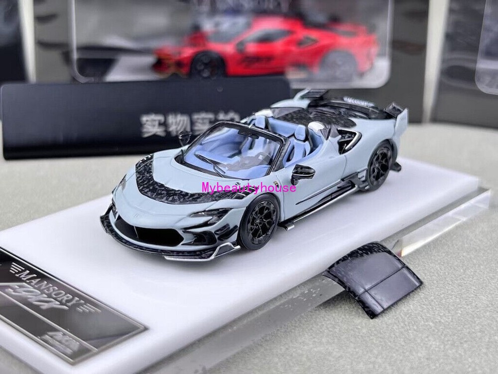 HKM 1:64 Gray Mansory F9xx Convertible Sports Model Diecast Metal Car