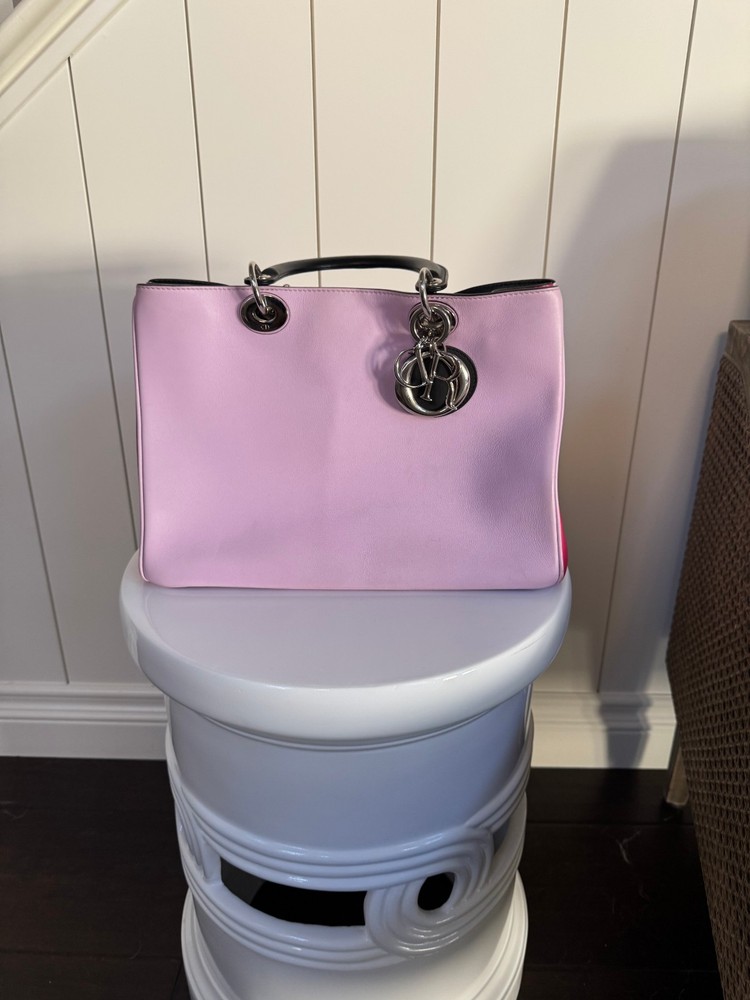 Christian Dior Smooth Calfskin Medium Tote in Lavender Pink