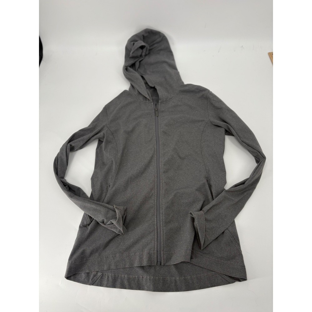 Lululemon Womens Full Zip Hoodie Heathered Gray Athletic Jacket Size 6