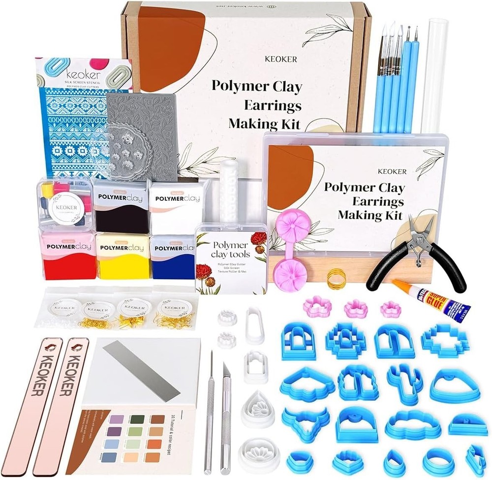 Fashion Designer 123 PCS Polymer Clay Jewelry Making Kit with Video Guide