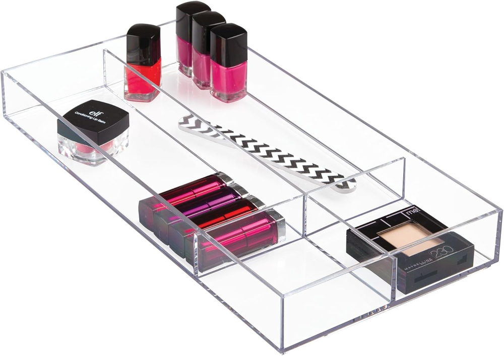 iDesign Clarity Plastic Drawer Organizer for Vanity Storage