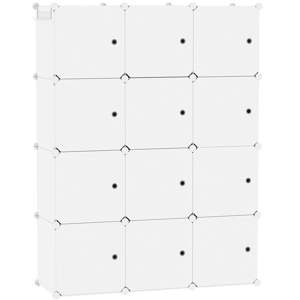 &AHOME Cube Storage Organizer with Doors, 12-Cube Shelves, Closet Cabinet, DI...