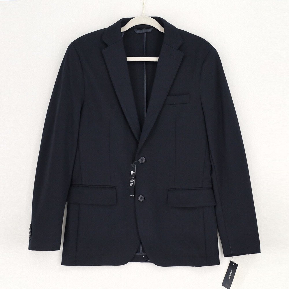 Chaqueta de traje informal de rayón tejido elástico negro Alfani para hombre talla S