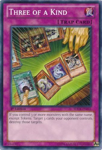 Three of a Kind SDCR-EN031 Common 1st Edition LP Yugioh Card