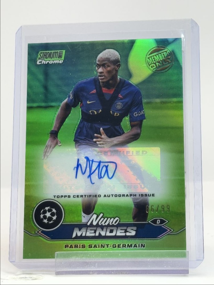 NUNO MENDES 2023 STADIUM CLUB CHROME GREEN MEMBERS ONLY AUTO /99 Q0902