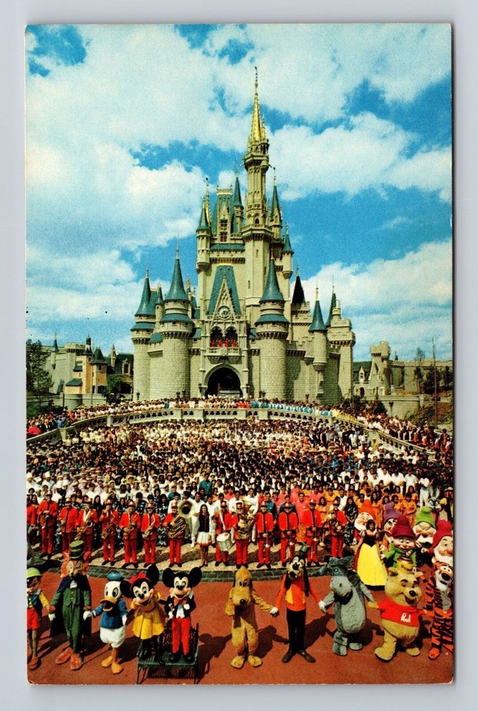 Vintage Walt Disney World Character Postcard Orlando Florida Antique PC