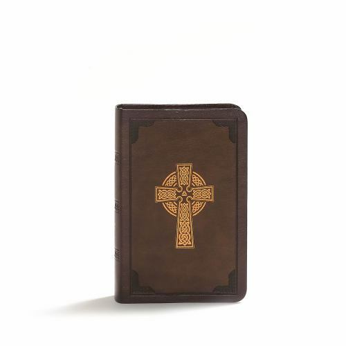KJV Large Print Compact Reference Bible in Brown LeatherTouch Celtic Cross Design by Holman