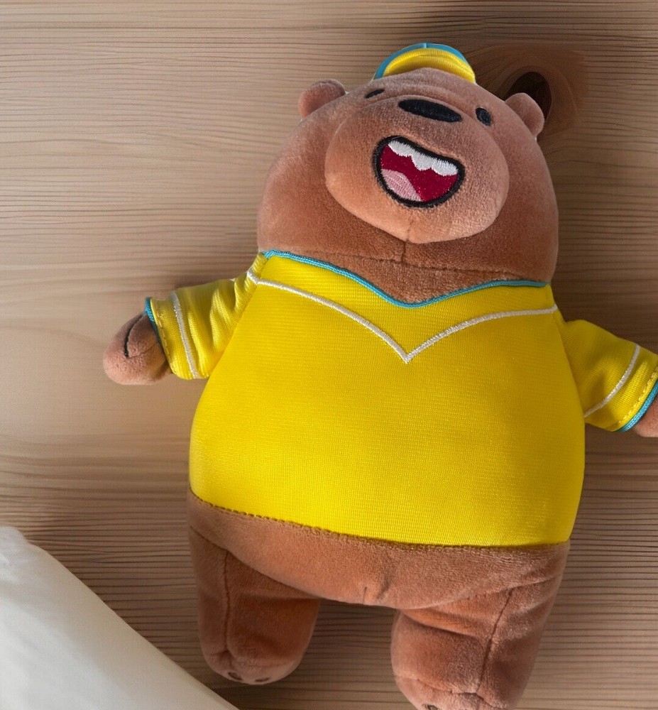Cartoon Network We Bare Bears  Brown Bear Plush Miniso Life with Hat on His Head