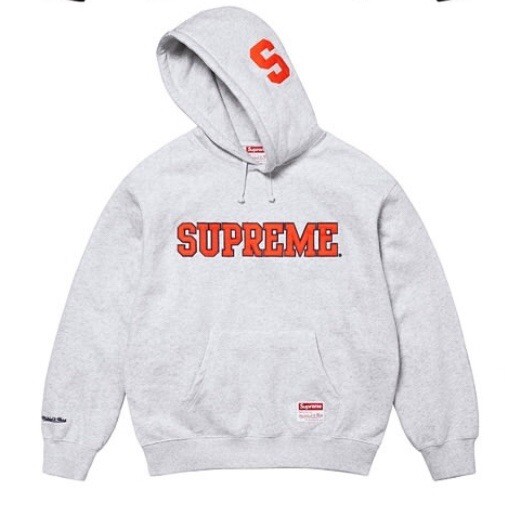 *IN HAND* Supreme Mitchell & Ness NCAA Hoodie Ash Grey SIZE L