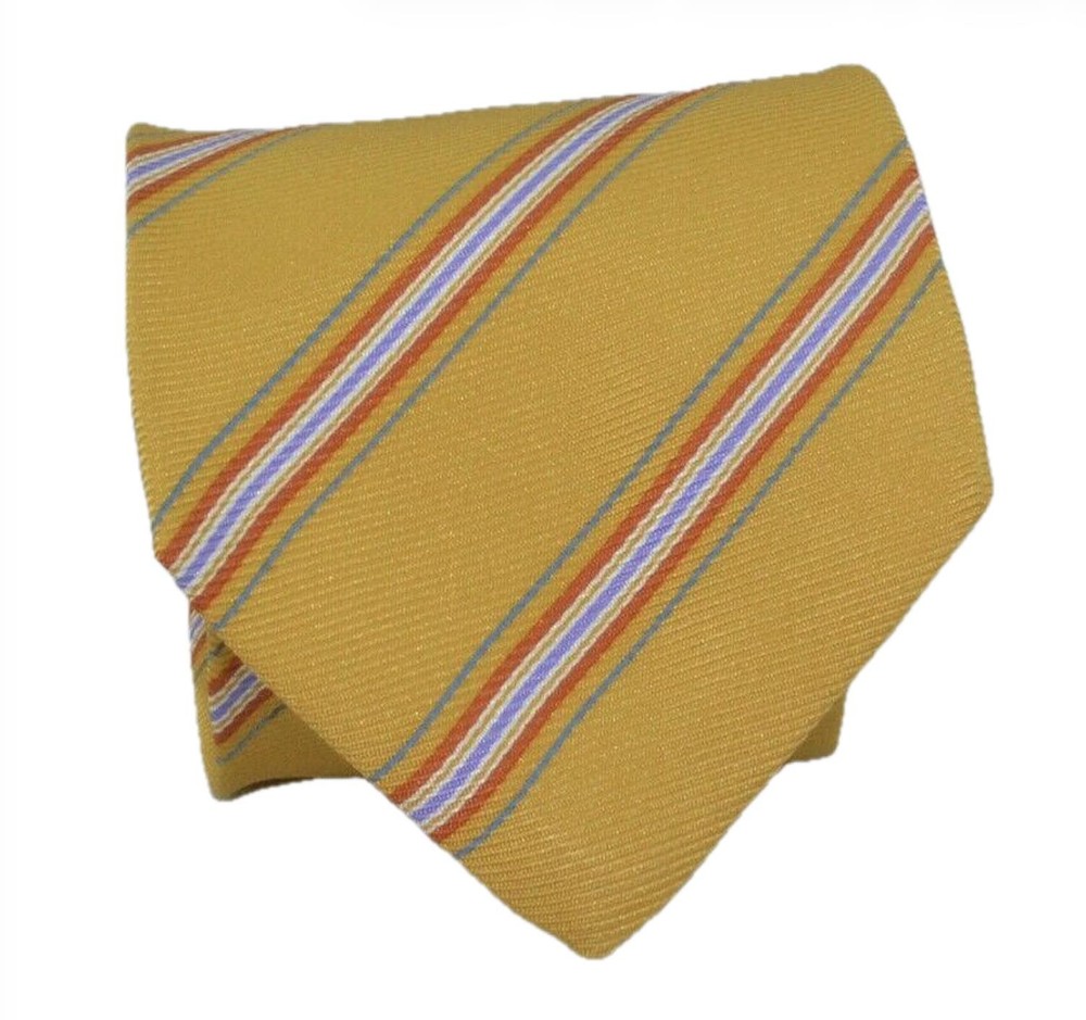 VINTAGE Kiton Napoli Mens 7 Fold Handmade Woven Stripe Tie NEW 59